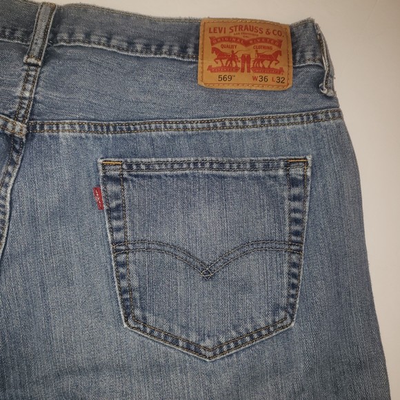 LEVIS 569 Loose Straight Denim Jeans Men's Size 36 X 32 - Picture 5 of 6